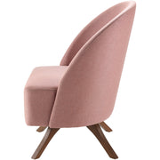 Surya Coda Modern Light Pink Swivel Chair With Wood Legs