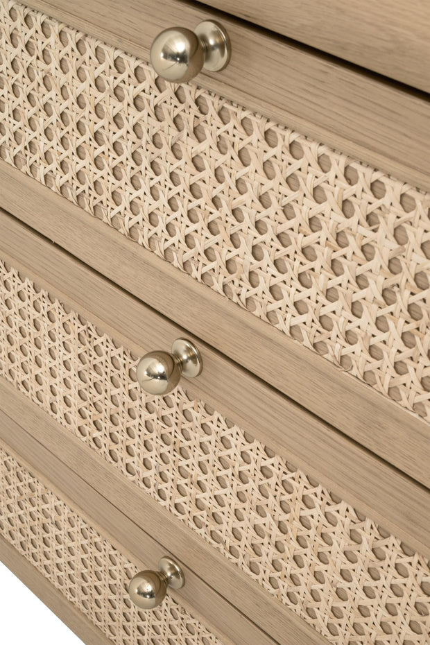 Essentials For Living Cannes 3- Drawer Nightstand ~ Natural Oak, Cane