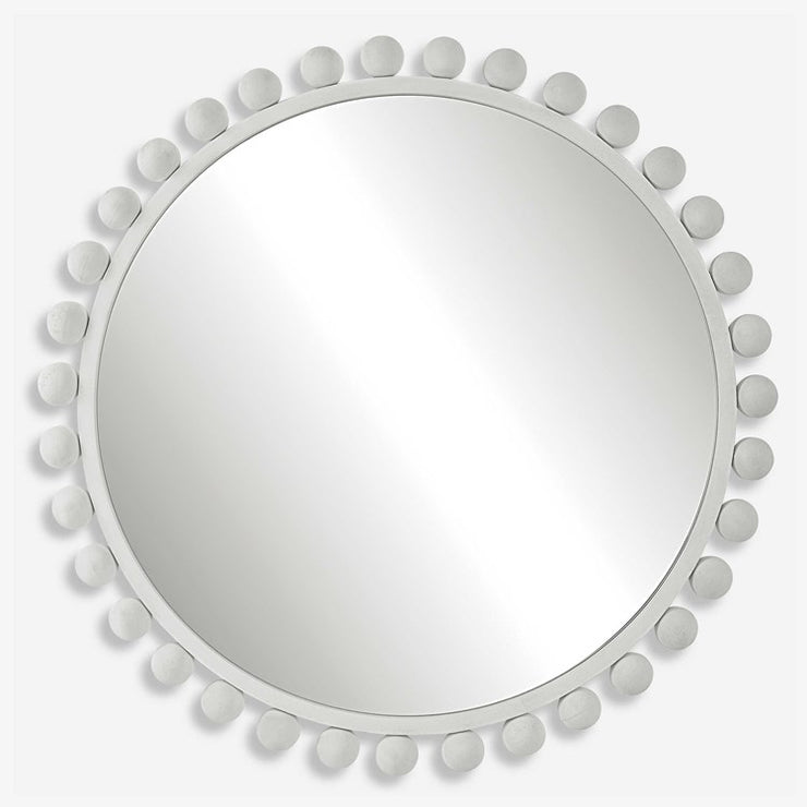 Uttermost Cyra White Iron Round Mirror