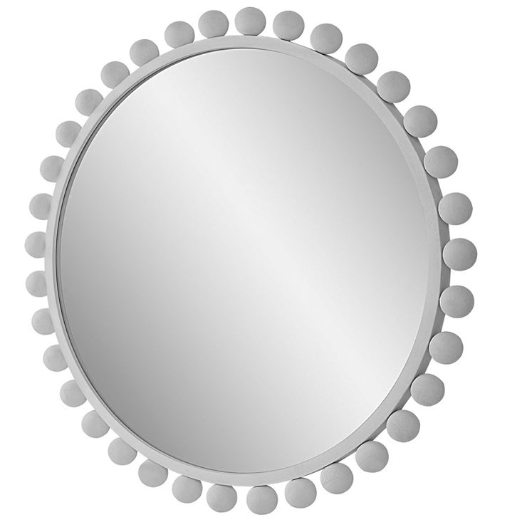 Uttermost Cyra White Iron Round Mirror