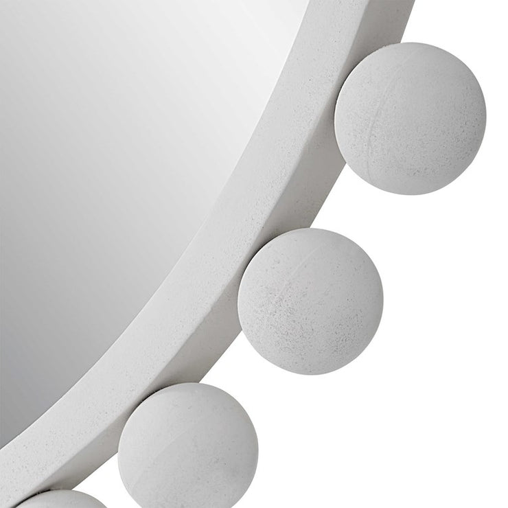Uttermost Cyra White Iron Round Mirror