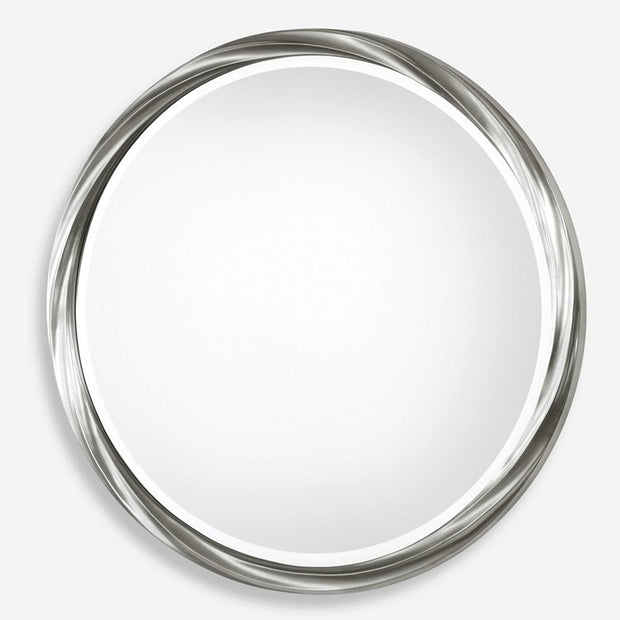 Uttermost Orion Metallic Silver Leaf Round Mirror