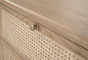 Essentials For Living Cannes 6- Drawer Double Dresser ~ Natural Oak, Cane