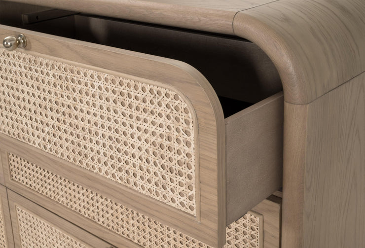 Essentials For Living Cannes 6- Drawer Double Dresser ~ Natural Oak, Cane