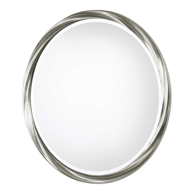 Uttermost Orion Metallic Silver Leaf Round Mirror