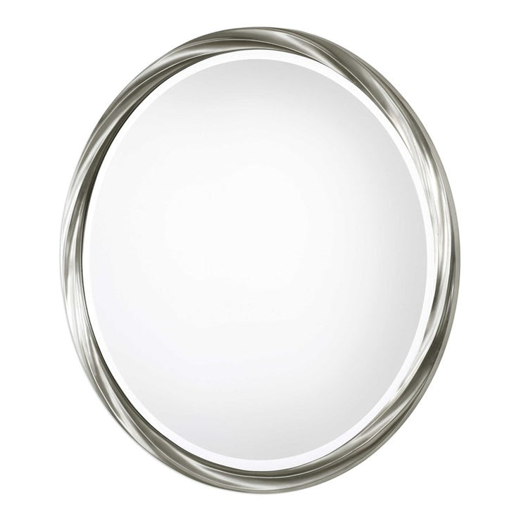 Uttermost Orion Metallic Silver Leaf Round Mirror
