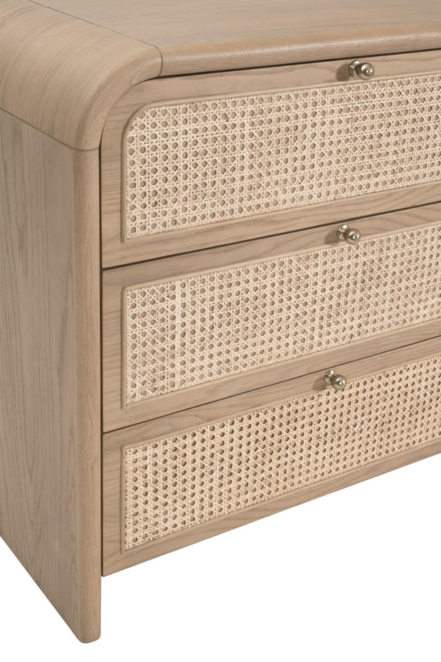 Essentials For Living Cannes 6- Drawer Double Dresser ~ Natural Oak, Cane
