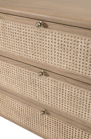 Essentials For Living Cannes 6- Drawer Double Dresser ~ Natural Oak, Cane