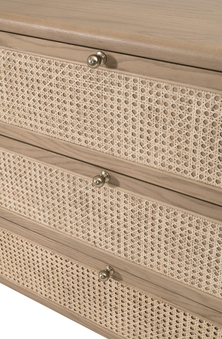 Essentials For Living Cannes 6- Drawer Double Dresser ~ Natural Oak, Cane