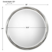Uttermost Orion Metallic Silver Leaf Round Mirror