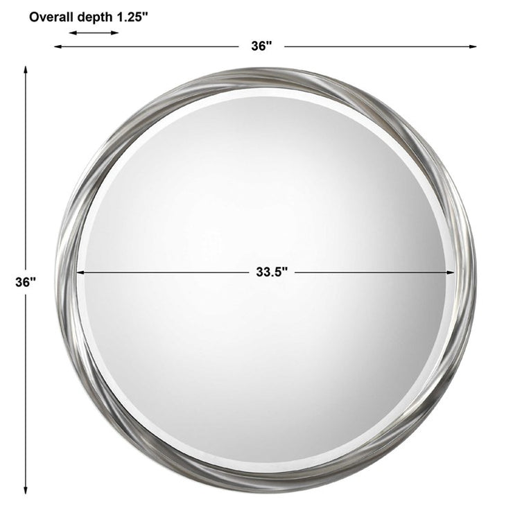 Uttermost Orion Metallic Silver Leaf Round Mirror
