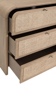 Essentials For Living Cannes 6- Drawer Double Dresser ~ Natural Oak, Cane