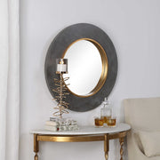 Uttermost Saul Mottled Charcoal Round Mirror