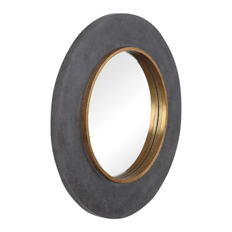 Uttermost Saul Mottled Charcoal Round Mirror