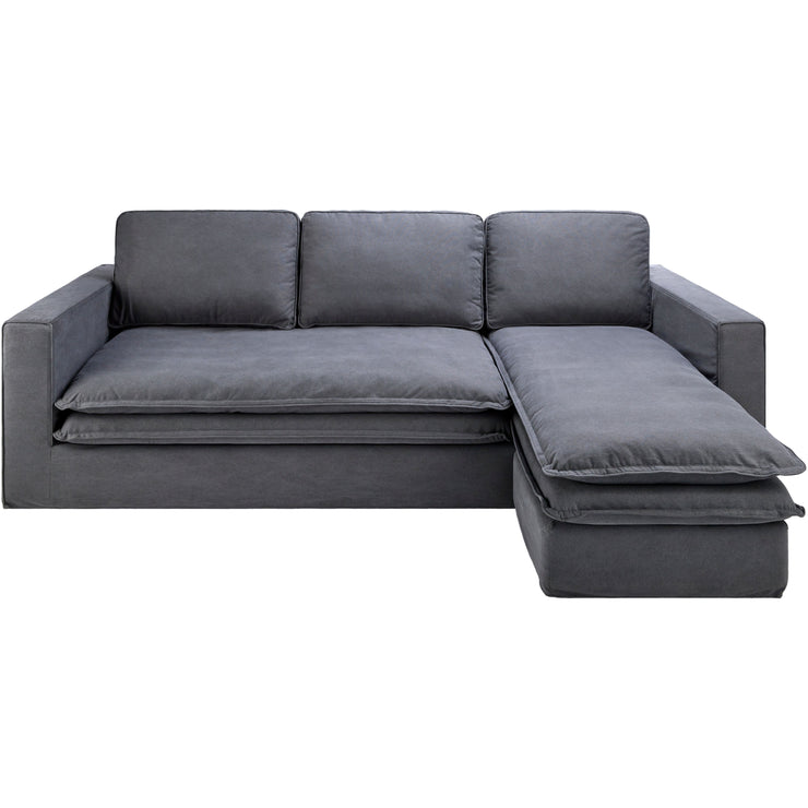 Surya Davis Modern Charcoal Slipcovered Sectional Sofa with Chaise