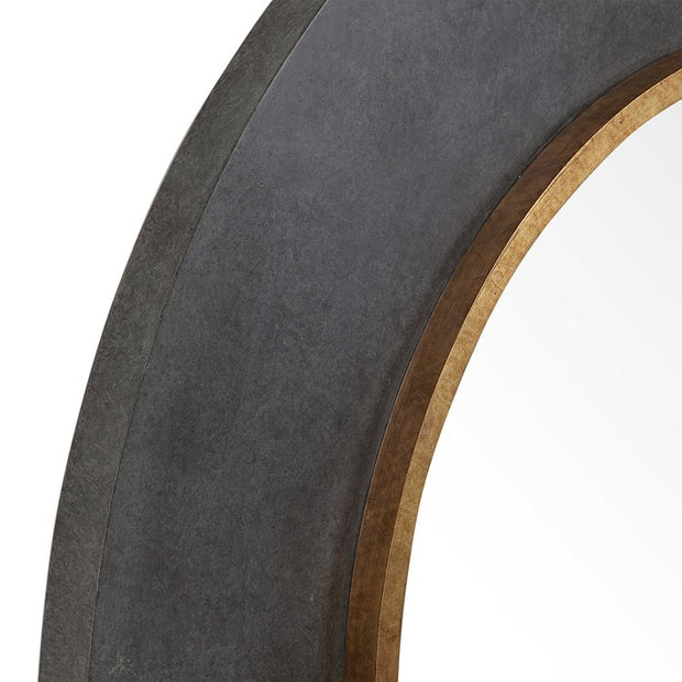 Uttermost Saul Mottled Charcoal Round Mirror