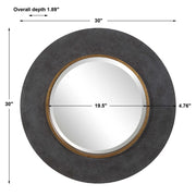 Uttermost Saul Mottled Charcoal Round Mirror