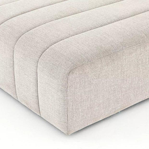 Four Hands Langham Channeled Ottoman ~ Napa Sandstone Upholstered Performance Fabric