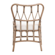 Essentials For Living Caprice Dining Chair ~ Matte Gray Rattan, Blanche, Matte Gray Binding