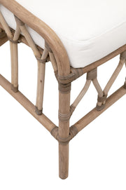 Essentials For Living Caprice Dining Chair ~ Matte Gray Rattan, Blanche, Matte Gray Binding