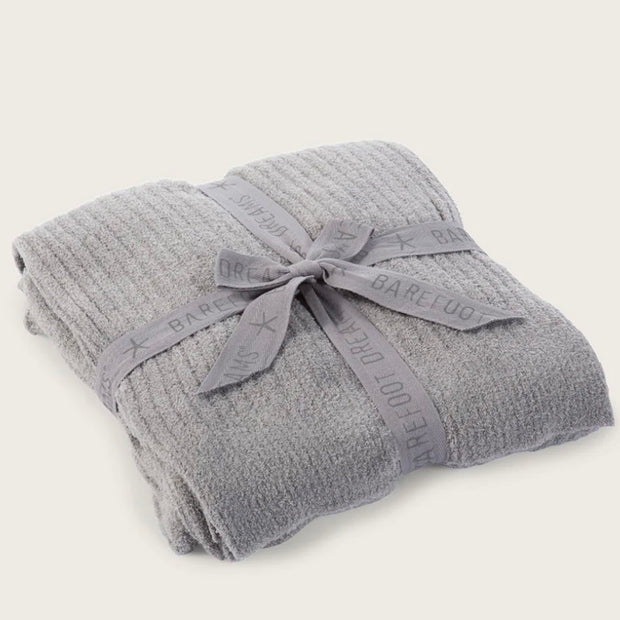 Barefoot Dreams Cozy Chic Lite Pewter Ribbed Throw