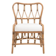Essentials For Living Caprice Dining Chair ~ Natural Rattan, Blanche, Natural Binding