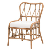 Essentials For Living Caprice Dining Chair ~ Natural Rattan, Blanche, Natural Binding