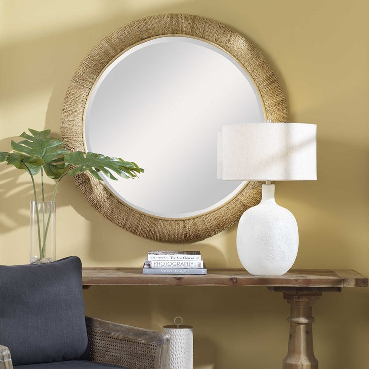 Uttermost Mariner Natural Woven Rattan Round Mirror