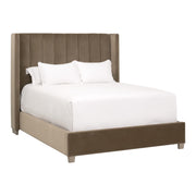 Essentials For Living Chandler Cal King Bed ~ Caramel Velvet, Natural Gray Oak
