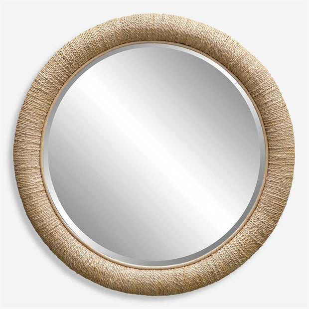 Uttermost Mariner Natural Woven Rattan Round Mirror