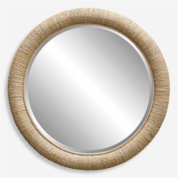 Uttermost Mariner Natural Woven Rattan Round Mirror