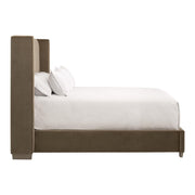 Essentials For Living Chandler Queen Bed ~ Caramel Velvet, Natural Gray Oak