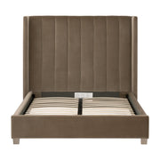 Essentials For Living Chandler Cal King Bed ~ Caramel Velvet, Natural Gray Oak