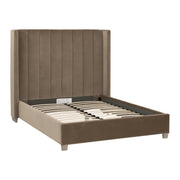 Essentials For Living Chandler King Bed ~ Caramel Velvet, Natural Gray Oak