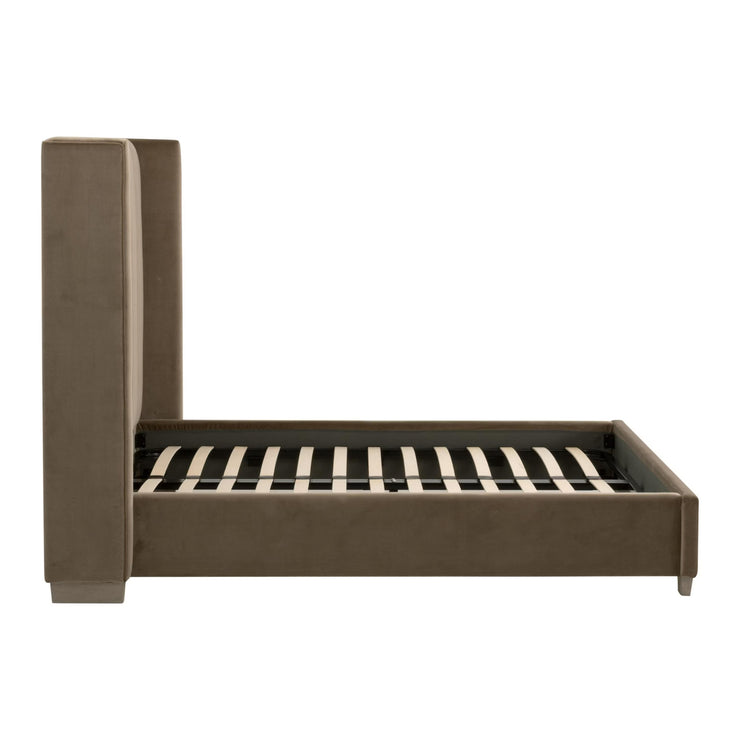 Essentials For Living Chandler Queen Bed ~ Caramel Velvet, Natural Gray Oak