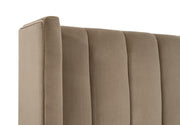 Essentials For Living Chandler King Bed ~ Caramel Velvet, Natural Gray Oak