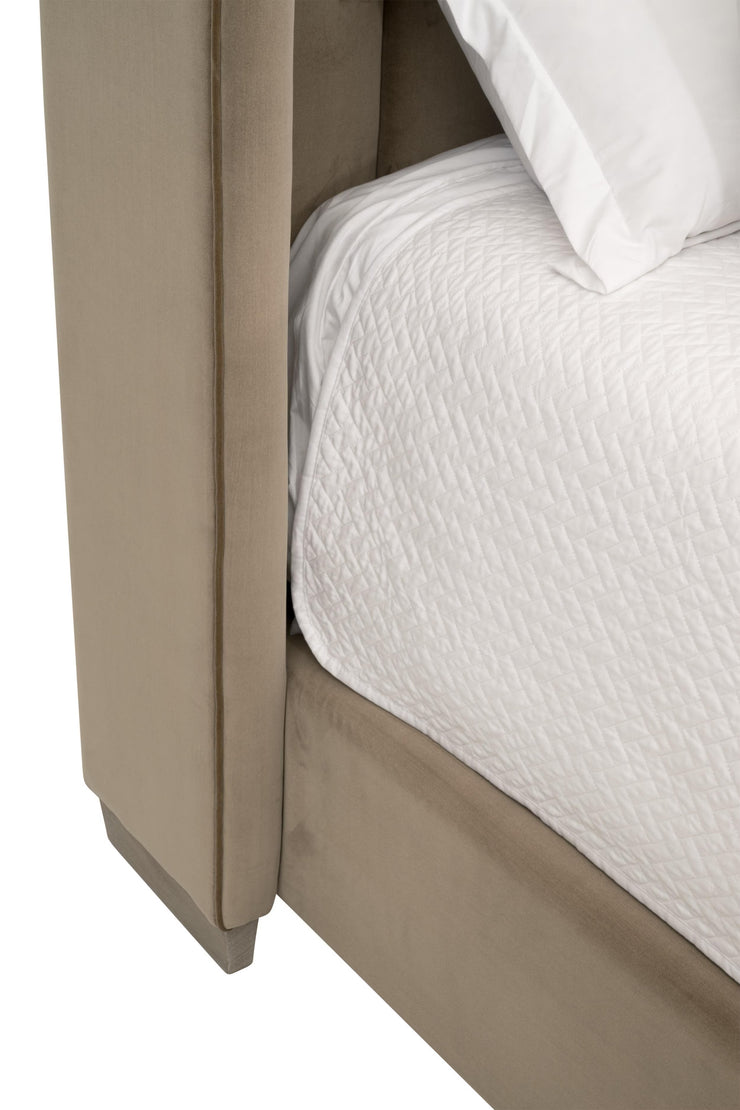 Essentials For Living Chandler Cal King Bed ~ Caramel Velvet, Natural Gray Oak