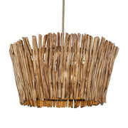 Uttermost Rhea Chandelier Trimmed Wooden Branches Shade