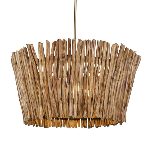 Uttermost Rhea Chandelier Trimmed Wooden Branches Shade