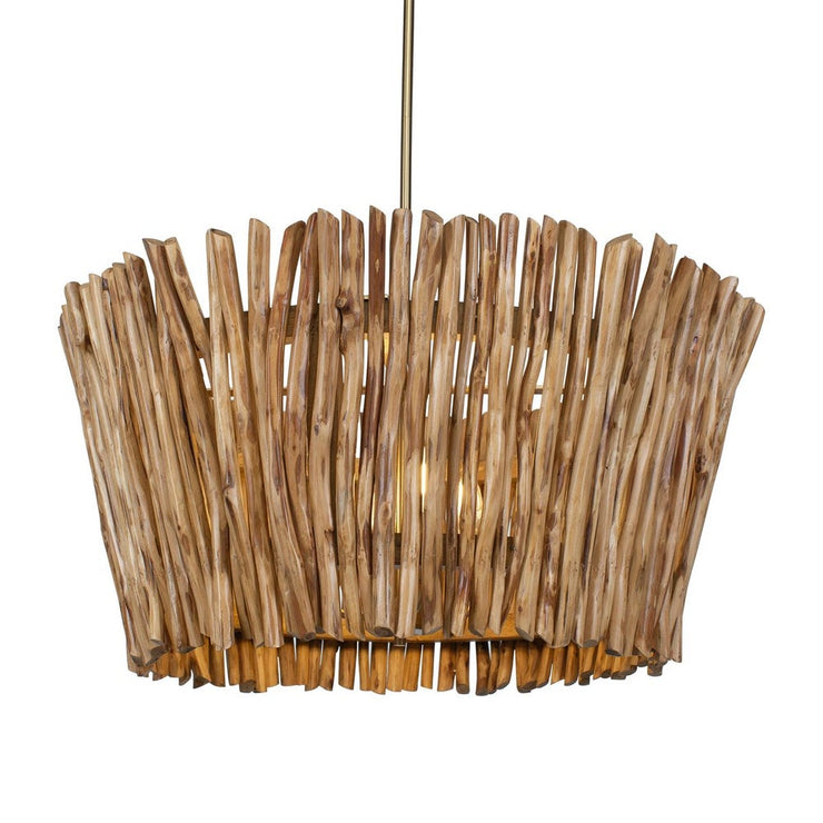 Uttermost Rhea Chandelier Trimmed Wooden Branches Shade