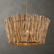 Uttermost Rhea Chandelier Trimmed Wooden Branches Shade