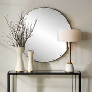 Uttermost Pali Black Iron with Antiqued Gold Large Round Mirror