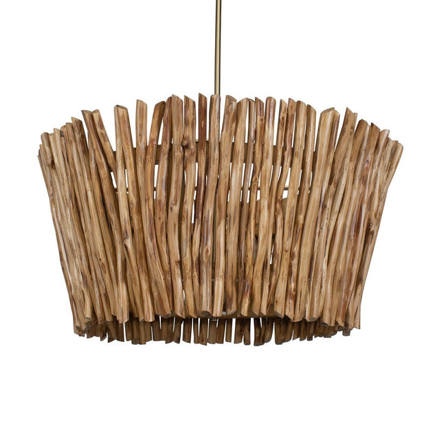 Uttermost Rhea Chandelier Trimmed Wooden Branches Shade