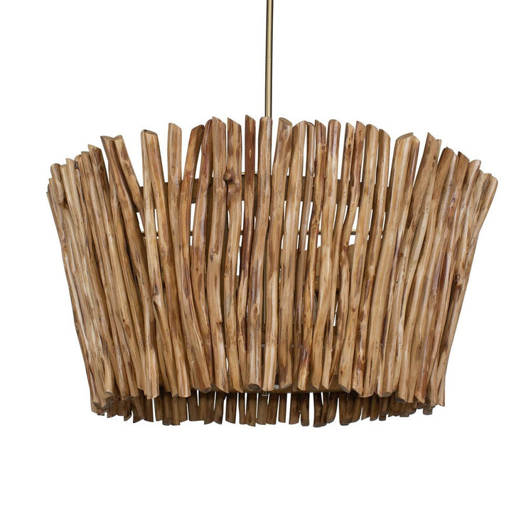 Uttermost Rhea Chandelier Trimmed Wooden Branches Shade