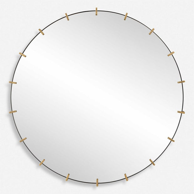 Uttermost Pali Black Iron with Antiqued Gold Large Round Mirror