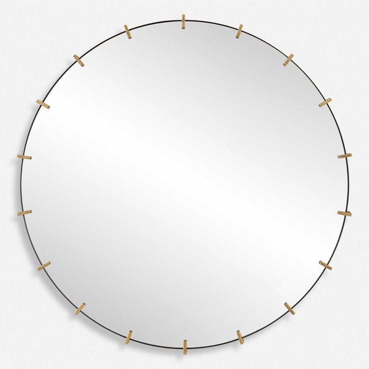 Uttermost Pali Black Iron with Antiqued Gold Large Round Mirror