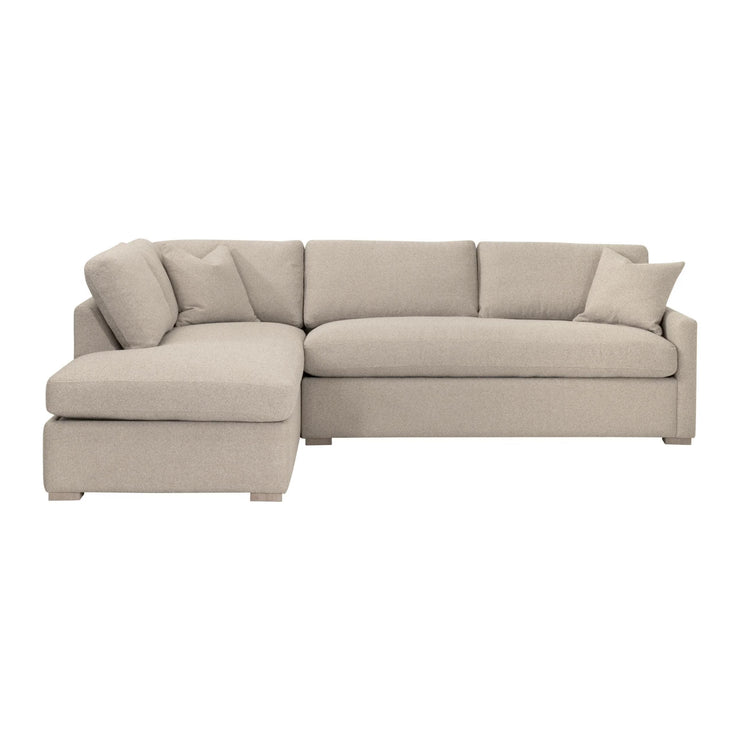 Essentials For Living Clara 112” Slim Arm Sleeper Queen LF Sectional ~ LiveSmart Gellar Jute, Natural Gray Oak
