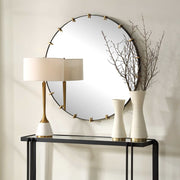 Uttermost Pali Black Iron with Antiqued Gold Large Round Mirror