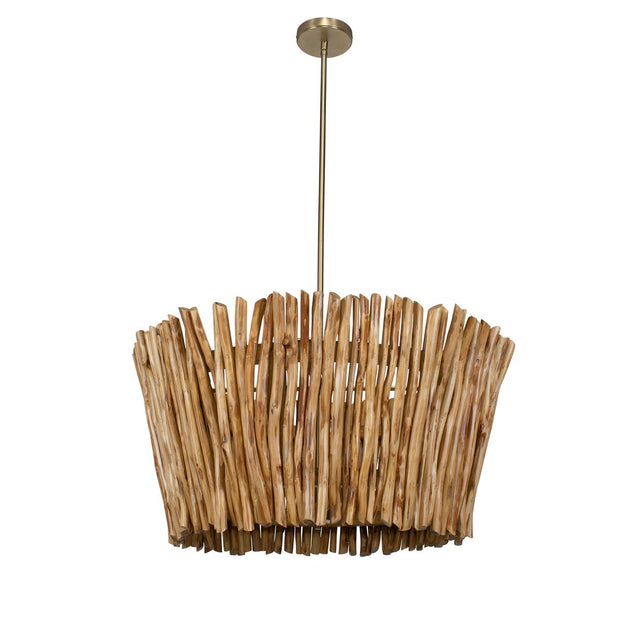 Uttermost Rhea Chandelier Trimmed Wooden Branches Shade