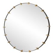 Uttermost Pali Black Iron with Antiqued Gold Large Round Mirror
